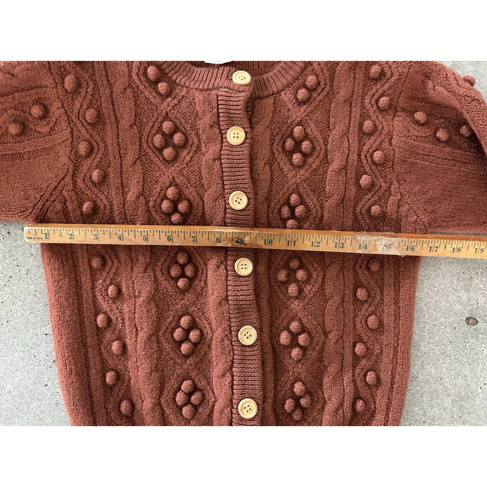 Vintage‎ Newport News 100% Wool Popcorn Sweater Cardigan Classic Clean Small - Picture 6 of 9